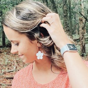 Polymer Clay Floral Hoop Earrings